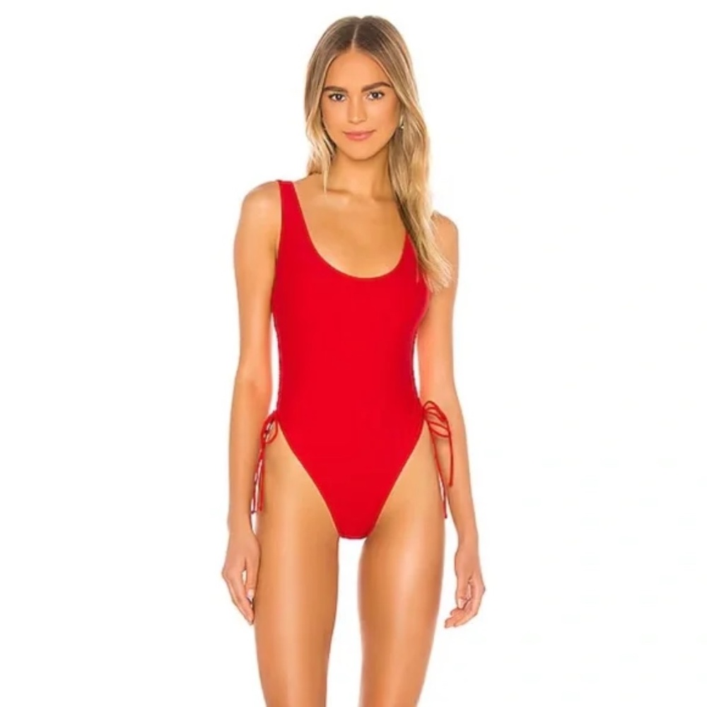 Revolve Christine One Piece Swimsuit in Cherry Red